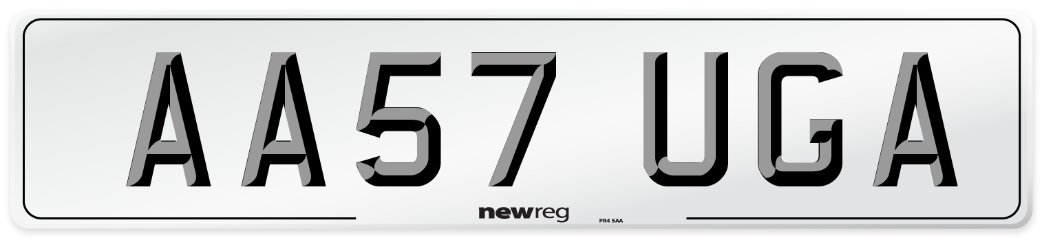 AA57 UGA Number Plate from New Reg